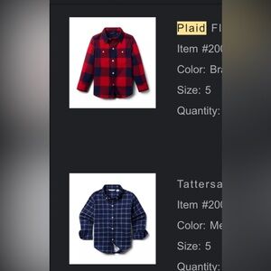 TWO Janie and Jack plaid one sleeve size 5, one is new with tags